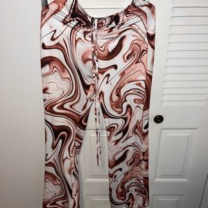 swirl brown stretchy pants